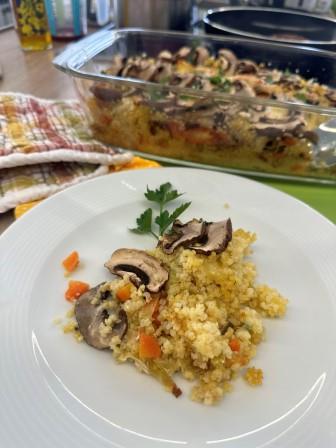 Hirseauflauf mit frischen Champignons